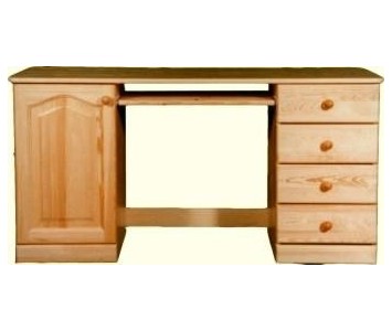 Szerokie drewniane biurko 148 cm z szafkami