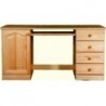 Szerokie drewniane biurko 148 cm z szafkami - Zdjęcie 2