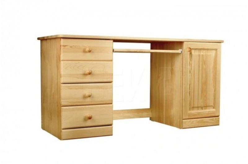Szerokie drewniane biurko 148 cm z szafkami
