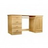 Szerokie drewniane biurko 148 cm z szafkami - Zdjęcie 1