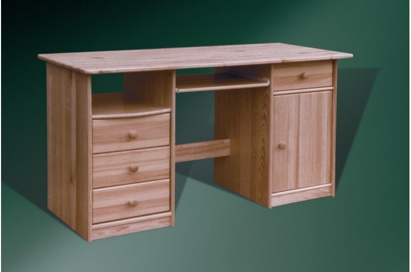 Biurko drewniane z szufladami i drzwiczkami 14314