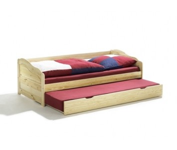Łóżko drewniane Borg z dodatkowym spaniem