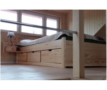 Łóżko drewniane Sofia z szufladami na prowadnicy