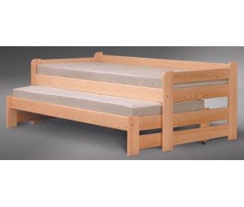 Łóżko drewniane podwójne spanie wysuwane Duet