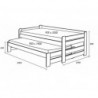 Łóżko drewniane podwójne spanie wysuwane Duet - Zdjęcie 2