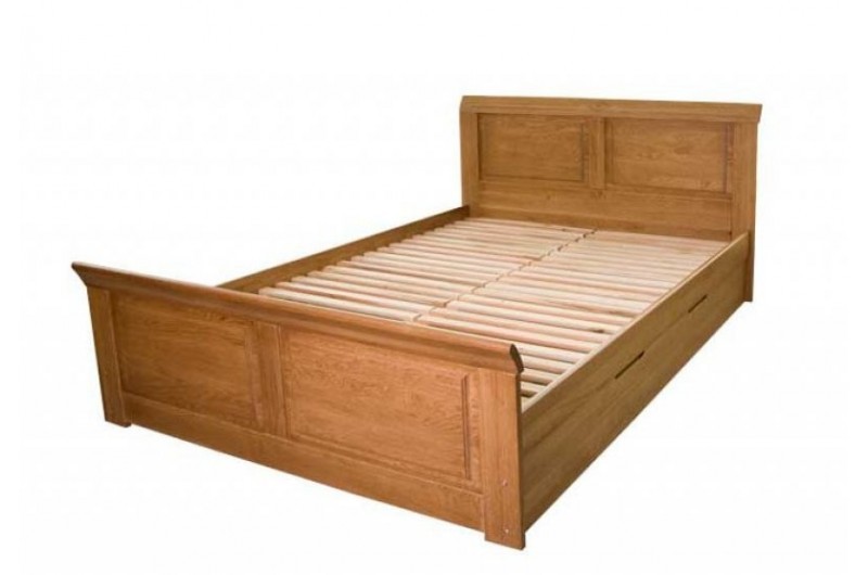 Dębowe łóżko do sypialni 026 dąb naturalny Kolekcja Sandra