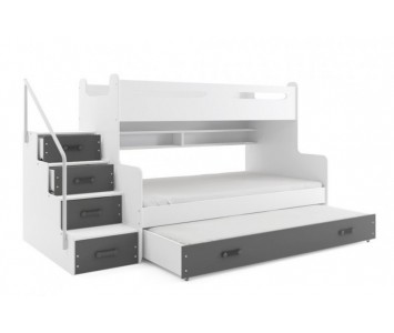 Łóżko piętrowe ze schodami 3 osobowe MAX 3