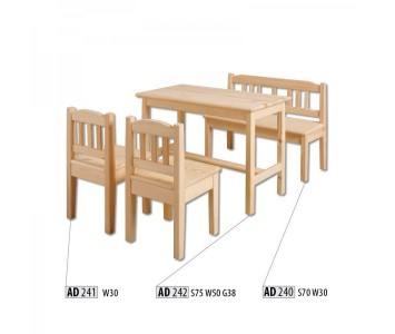 Drewniany stolik + krzesełka lub ławka utwórz zestaw dla dzieci