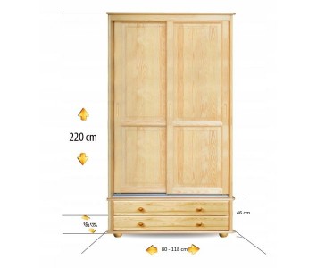 Szafa drzwi przesuwne z szufladami 220 cm wysokości