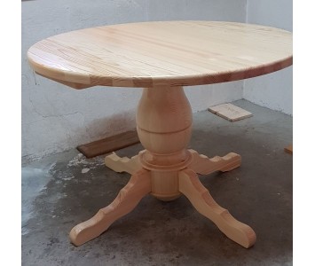 Stół drewniany okrągły gruba noga toczona Ø 100