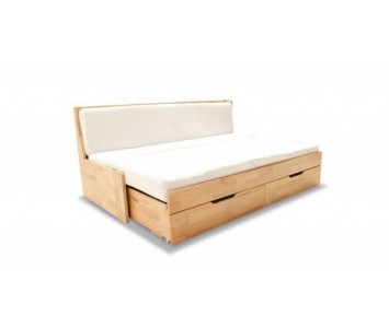 Łóżko Duo A bukowe rozkładane z szufladami