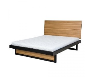 Łóżko dębowe sypialniane z metalem LK 370 Kolekcja Metal