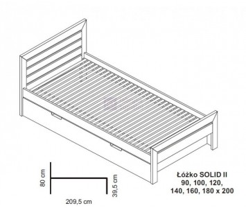 Łóżko sosnowe podnoszone Solid II