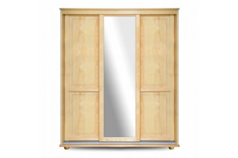 Szafa drewniana z lustrem drzwi przesuwne 180 cm wysokości