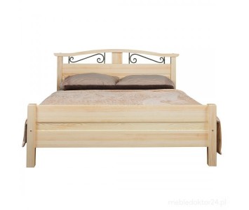 Łóżko drewniane Korfu styl Prowansalski niski szczyt