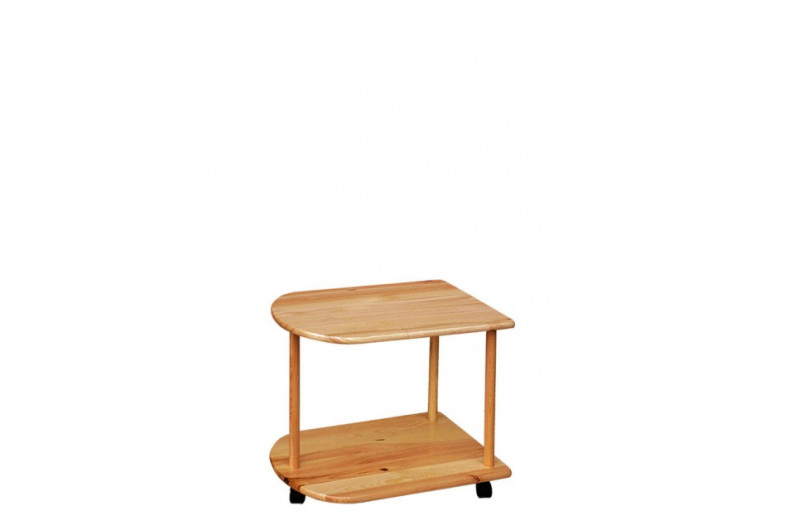 Barek, stolik drewniany jeżdżący na kółkach półowal