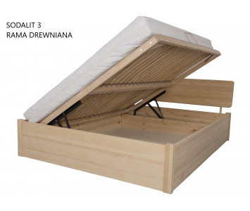 Łóżko sosnowe sypialniane podnoszone Sodalit 3 rama drewniana