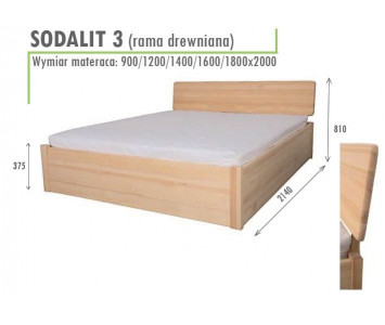 Łóżko sosnowe sypialniane podnoszone Sodalit 3 rama drewniana