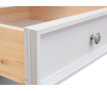Ława drewniana z szufladą Belluno Elegante Biała