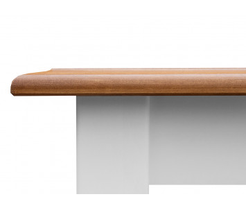 Stolik drewniany z półką Belluno Elegante Biały/Dąb