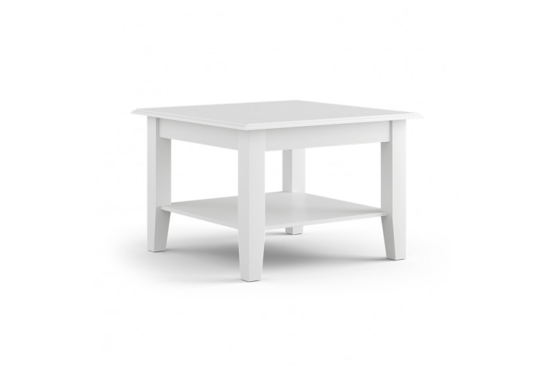 Stolik drewniany z półką Belluno Elegante Biały