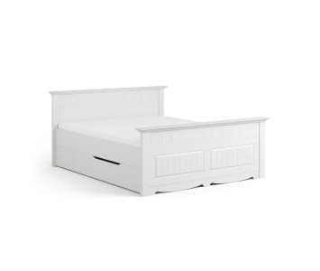 Łóżko drewniane z szufladą Belluno Elegante Białe