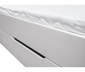 Łóżko drewniane z szufladą Belluno Elegante Białe