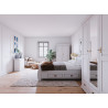 Łóżko do sypialni drewniane białe kolekcja Toskania - Zdjęcie 3