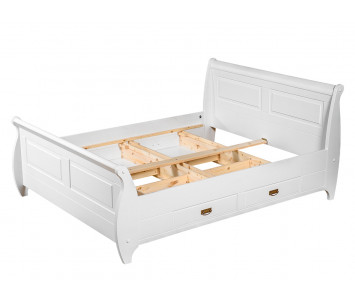 Łóżko do sypialni drewniane białe kolekcja Toskania