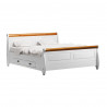 Łóżko drewniane z szufladami kolekcja Toskania białe/sosna miodowa - Zdjęcie 2