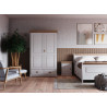 Łóżko drewniane z szufladami kolekcja Toskania białe/sosna miodowa - Zdjęcie 5