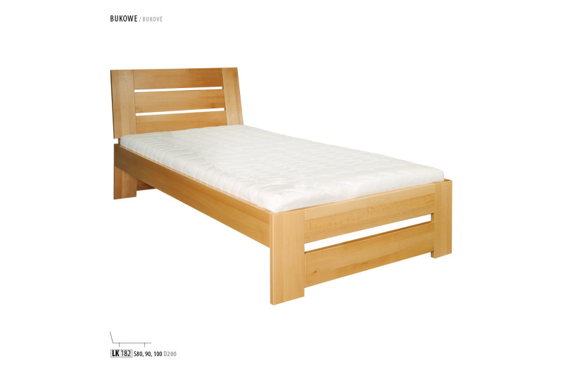 Łóżko z drewna bukowego pojedyncze LK 182