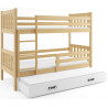 Łóżko piętrowe drewniane z materacami i szufladą CARINO 2 - Zdjęcie 1