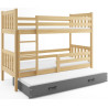 Łóżko piętrowe drewniane z materacami i szufladą CARINO 2 - Zdjęcie 17