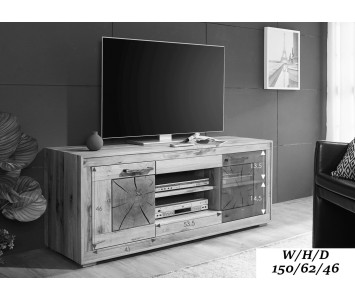 Szafka RTV dębowa II Kolekcja z litego drewna WZ 315