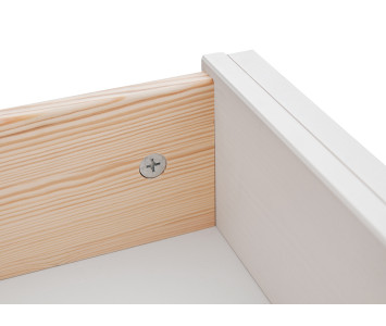 Ława drewniana z szufladą Belluno Elegante Biała/Dąb